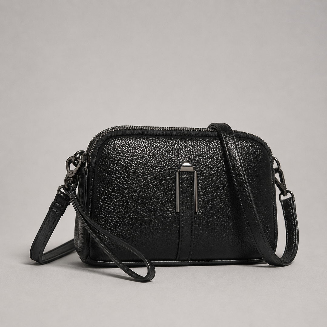 Brooke | Pebbled Crossbody Bag Double Zip Wristlet Strap – Maison